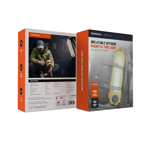 [990478131095] Porodo Lifestyle LFS136 Inflatable Outdoor Magnetic Tube Light PD-LFST136-WH