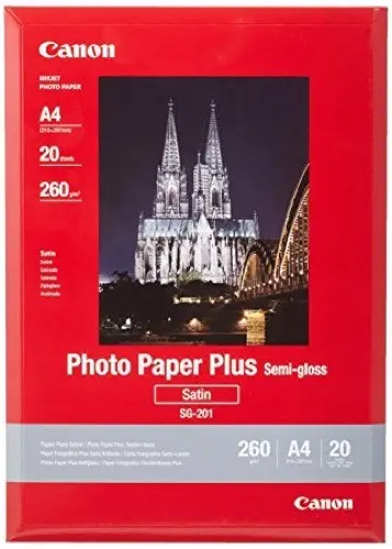 [4960999405377] Canon SG-201 Semi-Gloss Photo Paper Plus A4 260gsm 20 Sheets 1686B021
