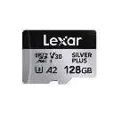 Lexar Professional Silver Plus MicroSDXC UHS-I 128GB Memory Card up to 205MB/s Read 150MB/s Write C10 V30 U3 LMSSIPL128G-BNANG