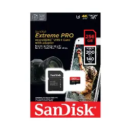 SanDisk Extreme Pro 200Mbps MicroSDXC UHS-I Card with Adapter SDSQXCD GN6MA V30