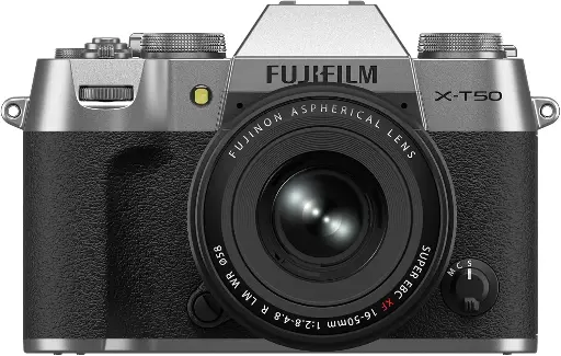 [4547410533774] FUJIFILM X-T50 Mirrorless Camera with XF 16-50mm f/2.8-4.8 R LM WR Lens Charcoal Silver 16828595