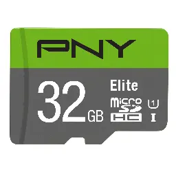 PNY Elite 100Mbps 32GB Class10 UHS-I MicroSDHC Card with Adapter
