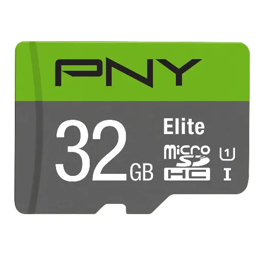 [751492593739] PNY Elite 100Mbps 32GB Class10 UHS-I MicroSDHC Card with Adapter