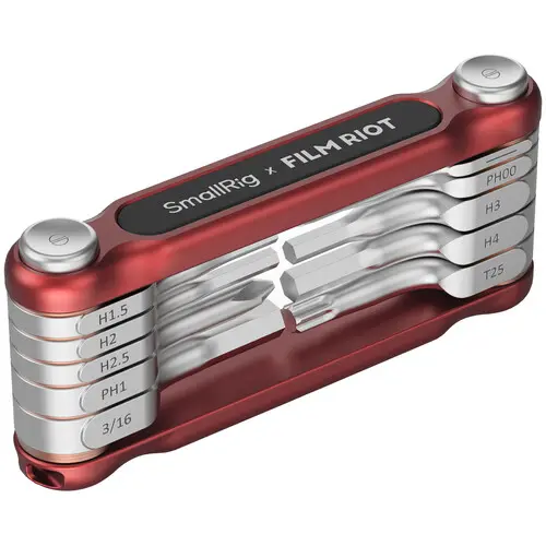 [6941590019314] SmallRig x FILM RIOT 10-in-1 Folding Wrench Set with Multiple Angle Positioning Red 4813