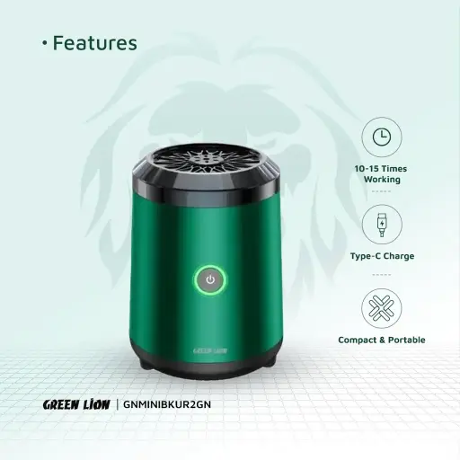 [6935100176062] RMA Product Green Lion Mini Bakhour Lite Incense Burner Green GNMINIBKUR2GN
