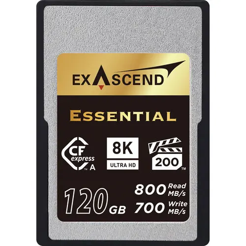 [6972904952355] Exascend Essential 120GB CFexpress Type A Memory Card R800Mbps W700Mbps EXPC3EA120GB