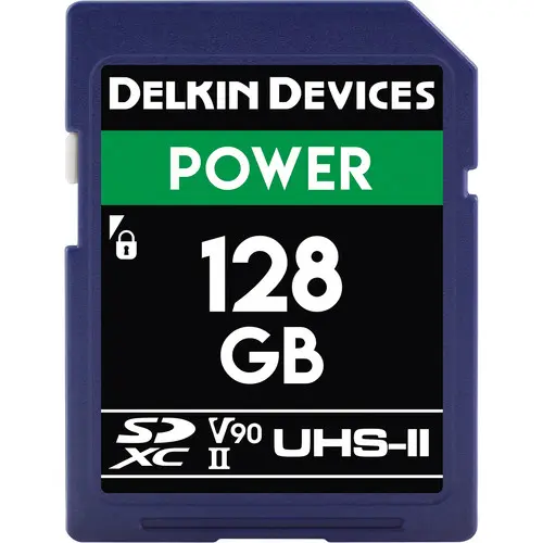[814373022213] Delkin Devices 128GB V90 300MB/s POWER UHS-II SDXC Memory Card