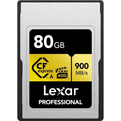 [843367127726] Lexar Professional 80GB CFexpress Type A Memory Card GOLD Series Up to 900MB/s Read & 800MB/s Write Speed LCAGOLD80G-RNENG