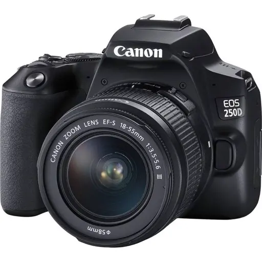 [4549292132724] Canon EOS 250D DSLR Camera With EF-S 18-55mm F/3.5-5.6 III Lens Kit Black 3454C003