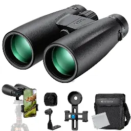 K&F Concept 2X50 Binoculars Telescope with Smartphone Adapter, Tripod Adapter, Cleaning Cloth, FMC Lens BAK4 Prism for Adults, HD Binoculars for Bird Watching Hunting Hiking Camping Travelling KF33.084