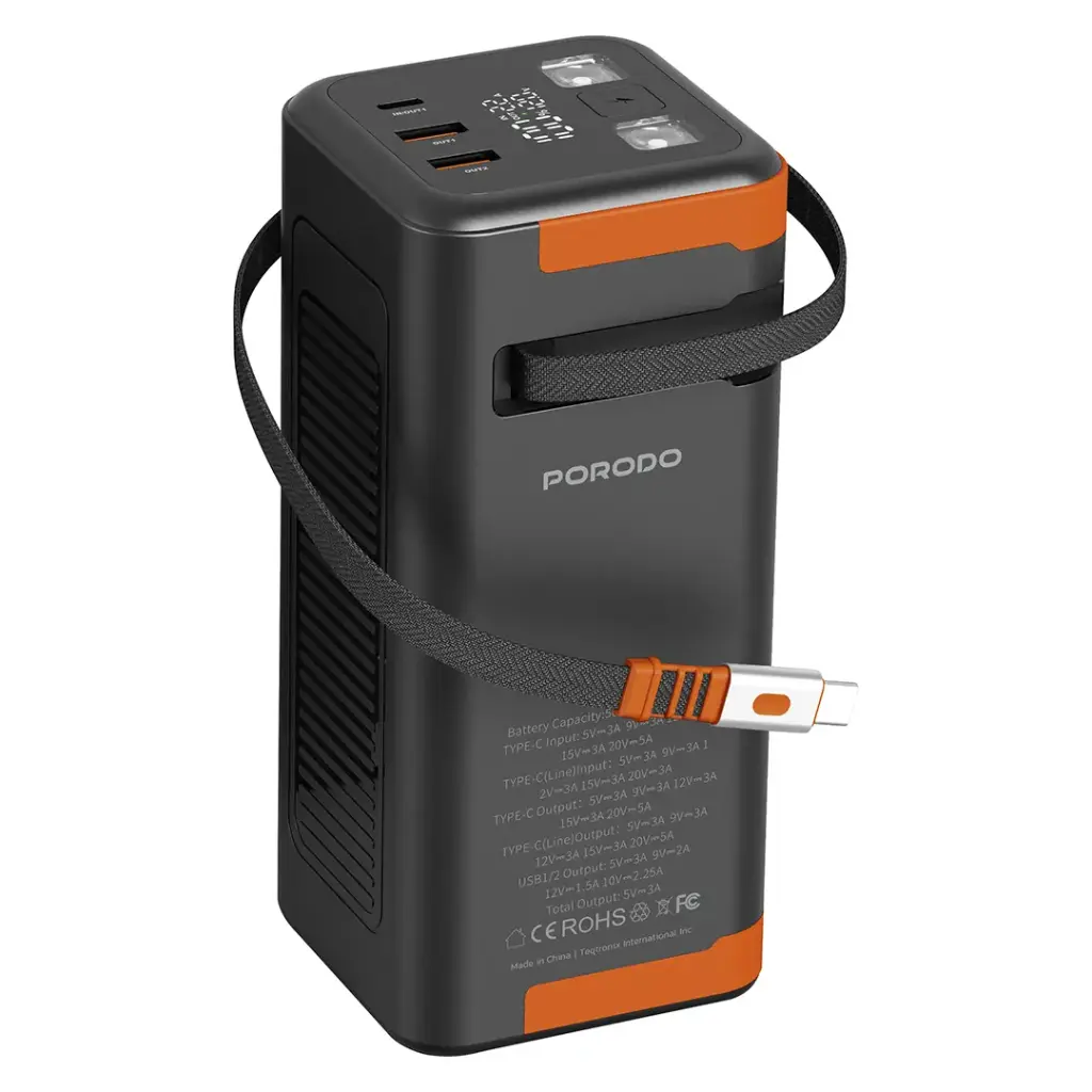 Porodo Power Boost 50000mAh Power Bank PD 20W Black PDPBFCH093BK