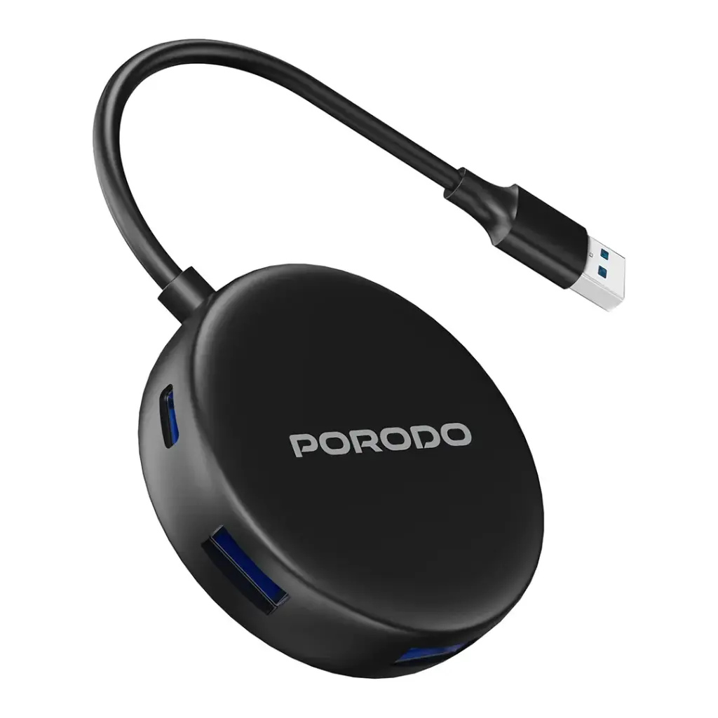 Porodo USB 3.0 Multi-Port Hub Black PD51CHBBK