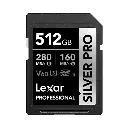 Lexar® Professional SILVER PRO SDXC™ 512GB UHS-II Card,up to 280MB/s read, 160MB/s write, C10 U3 V60 LSDSIPR512G-BNNNG