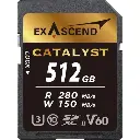 Exascend Catalyst 512GB UHS-II V60 R280MB/s W150MB/s SDXC Memory Card EX-EX512GSDV60