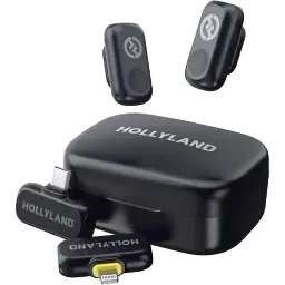 Hollyland LARK A1 Combo 2-Person 2.4GHz Wireless Microphone System with USB-C and Lightning Connectors for Mobile Devices Space Gray HL-LARK A1 COMBO