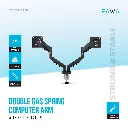 Pawa Double Gas Spring Computer Arm Black PW-CASGSM54-BK