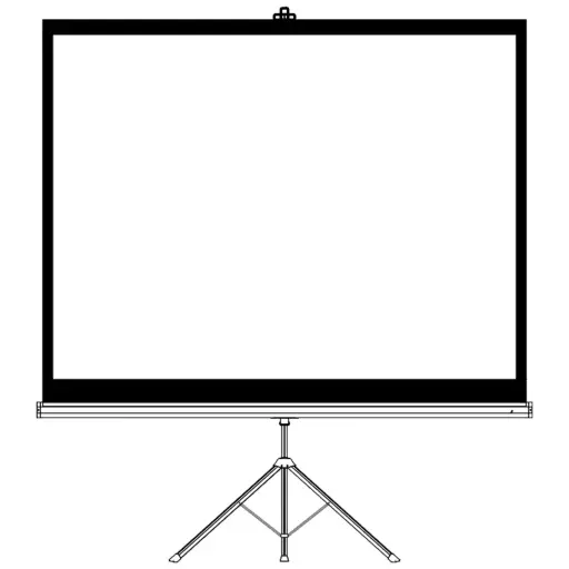 [6284302717314] Porodo 100-Inch Portable Projection Screen with Stable Tripod Stand White PDTET100WH
