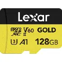 Lexar Gold 128GB MicroSDXC™ UHS-II Memory Card up to 280Mbps Read 100Mbps Write C10 A1 V60 U3 LMSGOLD128G-BNNNG