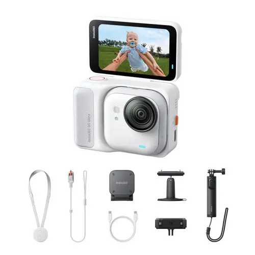 [842126114878] Insta360 GO Ultra Tiny Hands-Free 4K Cam Creator Bundle White CINSABEA