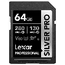 Lexar® Professional SILVER PRO SDXC™ 64GB UHS-II Card,up to 280MB/s read, 160MB/s write, C10 U3 V60 LSDSIPR064G-BNNNG