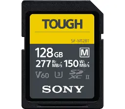Sony TOUGH 128GB 277MB/s R 150MB/s R SDXC UHS-II V60 Memory Card SF-M128T