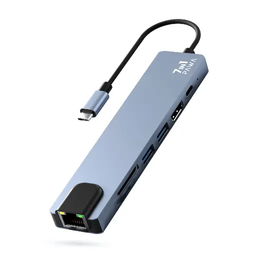 [6476971390701] Pawa 7in1 USB-C Hub With 4K HDMI PW-TCHUB714