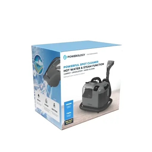 [7834953558652] Powerology Powerful Spot & Stain Cleaner Hot Water & Steam Function Black PCRTSCGY