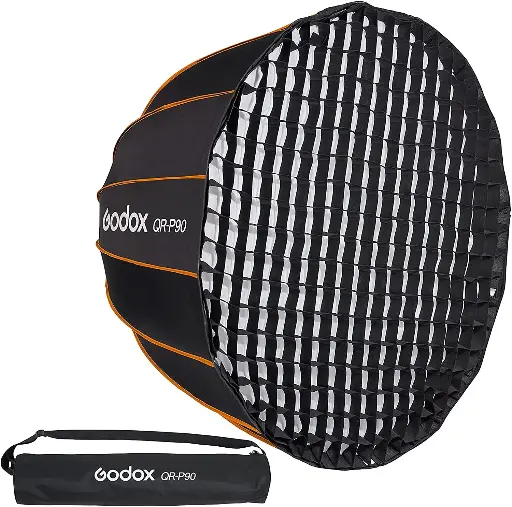 [6952344221730] Godox QR-P90 Quick Release Parabolic Softbox 90cm Bowens Mount with Grid