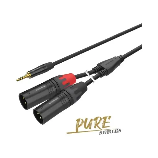 [6975165354029] Roxtone Pure Aus to 2XLR Male Premium Audio Cable 3Meter 9.8Ft PACC170L0030