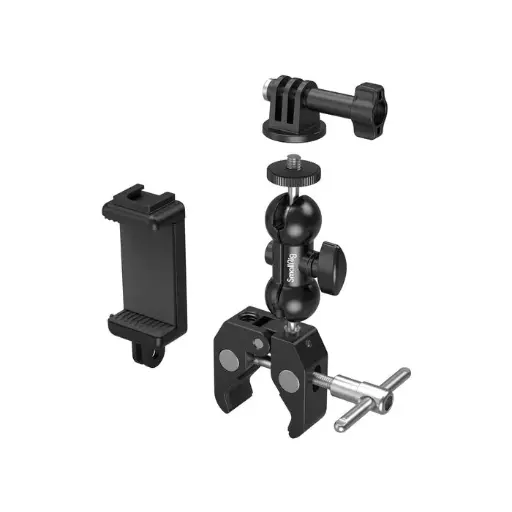 [4373] SmallRig Crab-Shaped Super Clamp with Ball Head Magic Arm, Action Mount & Phone Holder Kit 4373