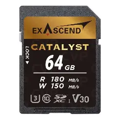 Exascend Catalyst 64GB UHS-I V30 R180MB/s W150MB/s SDXC Memory Card EX-EX64GSDU1