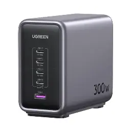 Ugreen Nexode 300w 5-Ports GaN Desktop Fast Charger 4xUSB-C 1xUSB-A PD CD333-90904B