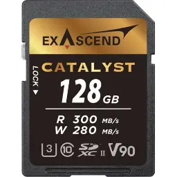 Exascend Catalyst SD Card 128GB, UHS-II / V90 / U3 / Class 10, Read: 300 MB/s, Write:280 MB/s EX-EX128GSDU2