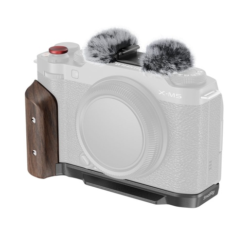 [6941590023717] SmallRig L-Shape Mount Plate with Wooden Handle for FUJIFILM X-M5 (Black) 5260