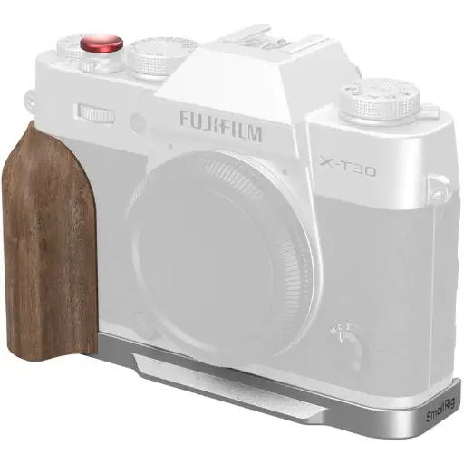 [6941590026183] SmallRig L-Shaped Mount Plate with Wooden Handle for FUJIFILM X-T30 / X-T30 II / X-T30 III (Silver) 5667