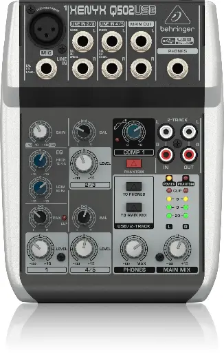 [794504547917] Behringer Henyx Q502USB Premium 5-input 2-Bus Mixer with Xenyx Mic Preamp British EQ and USB Audio Interface
