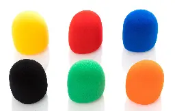 Bespeco WS06C Foam Microphone Windscreen, Assorted Colors, 6 Pieces Pack