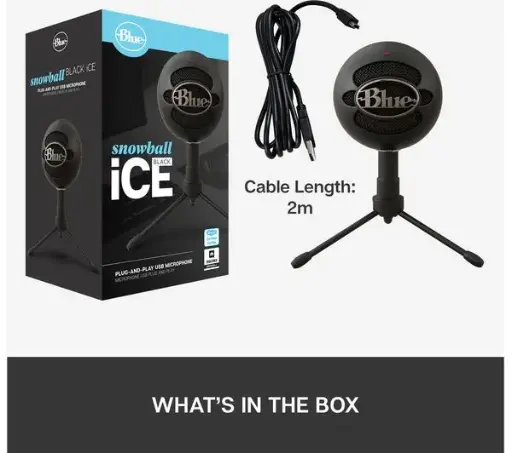 [5099206083981] Logitech Blue Snowball Ice Black Plug&Play USB Microphone 988-000172